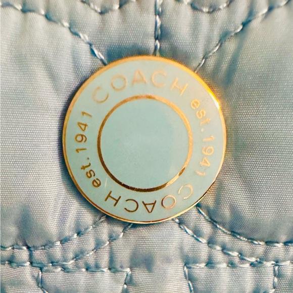 Coach Blue Quilted Baby Diaper Tote - Picture 8 of 14